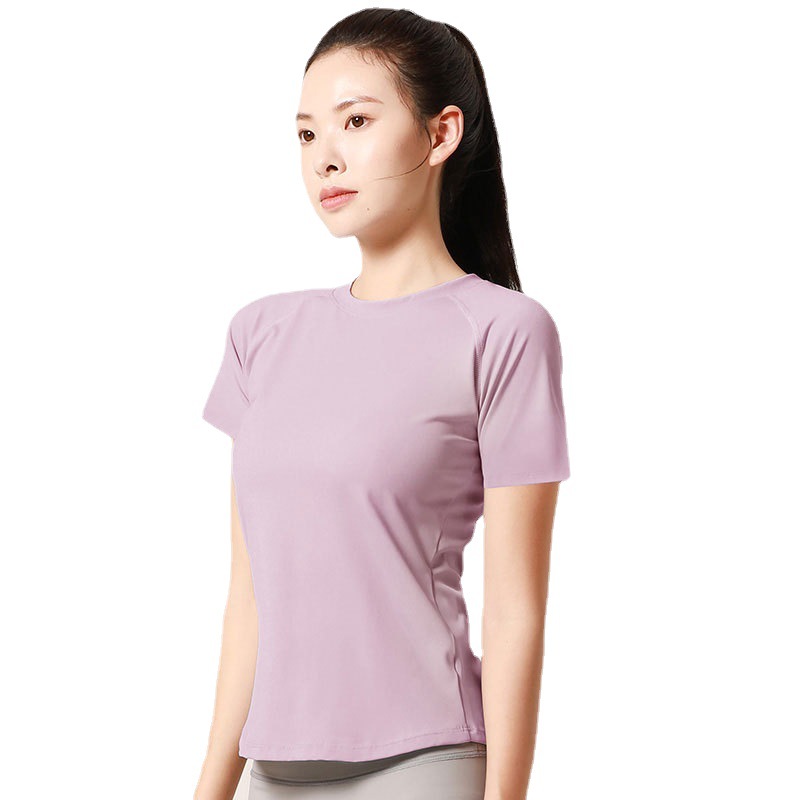 Peach netted short-sleeved shirt - in-use view