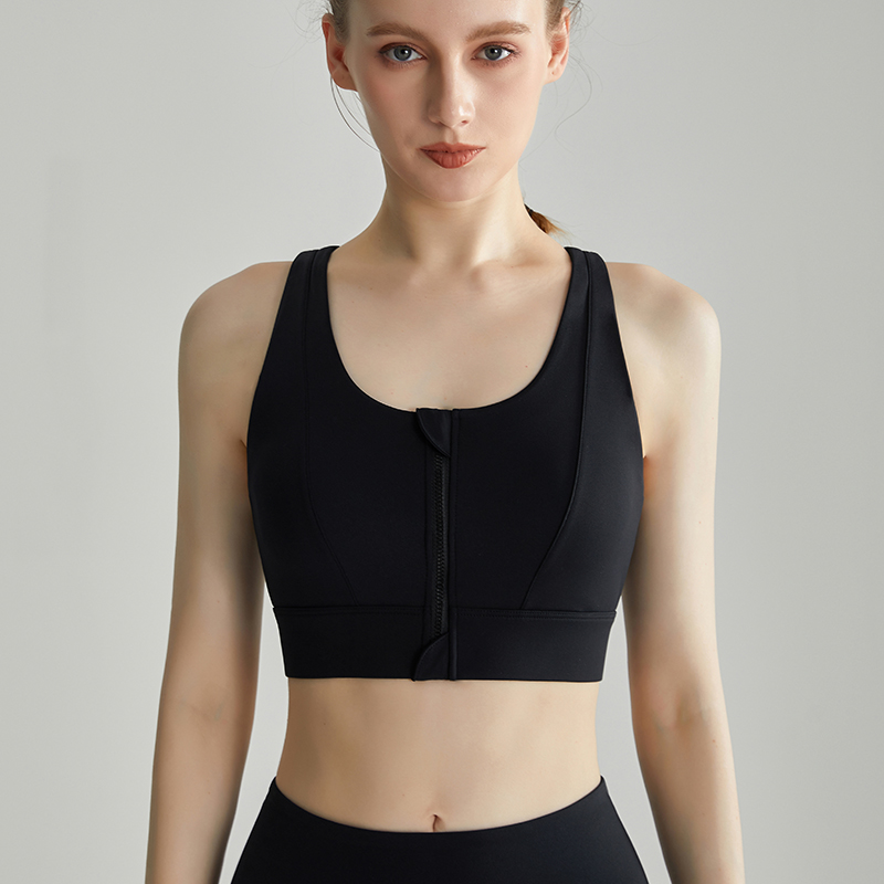 Large-breast high-strength shock-absorbing large-size sports bra, women's backless top with front zipper, prevents sagging, elastic chest binding, jump rope - view 9