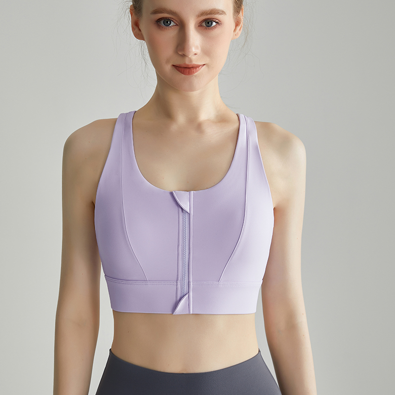 Large-breast high-strength shock-absorbing large-size sports bra, women's backless top with front zipper, prevents sagging, elastic chest binding, jump rope - view 7