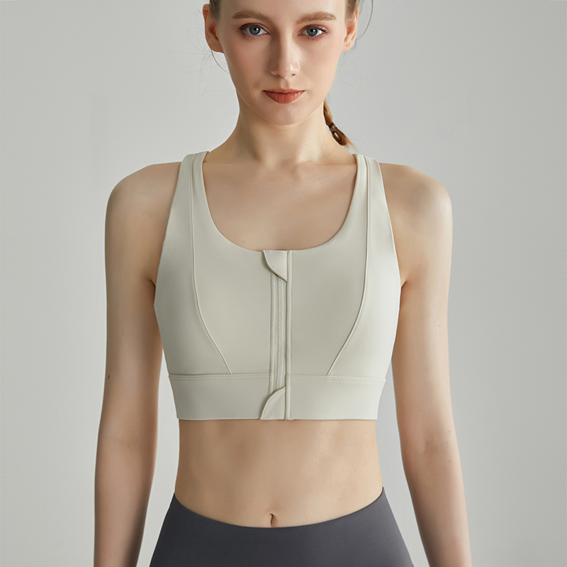 Large-breast high-strength shock-absorbing large-size sports bra, women's backless top with front zipper, prevents sagging, elastic chest binding, jump rope - view 8