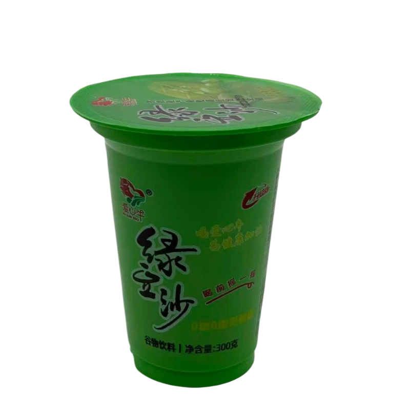 【8杯】爱心牛绿豆沙冰饮料杯装夏天清凉解暑0脂解渴饮品老牌子整箱批发