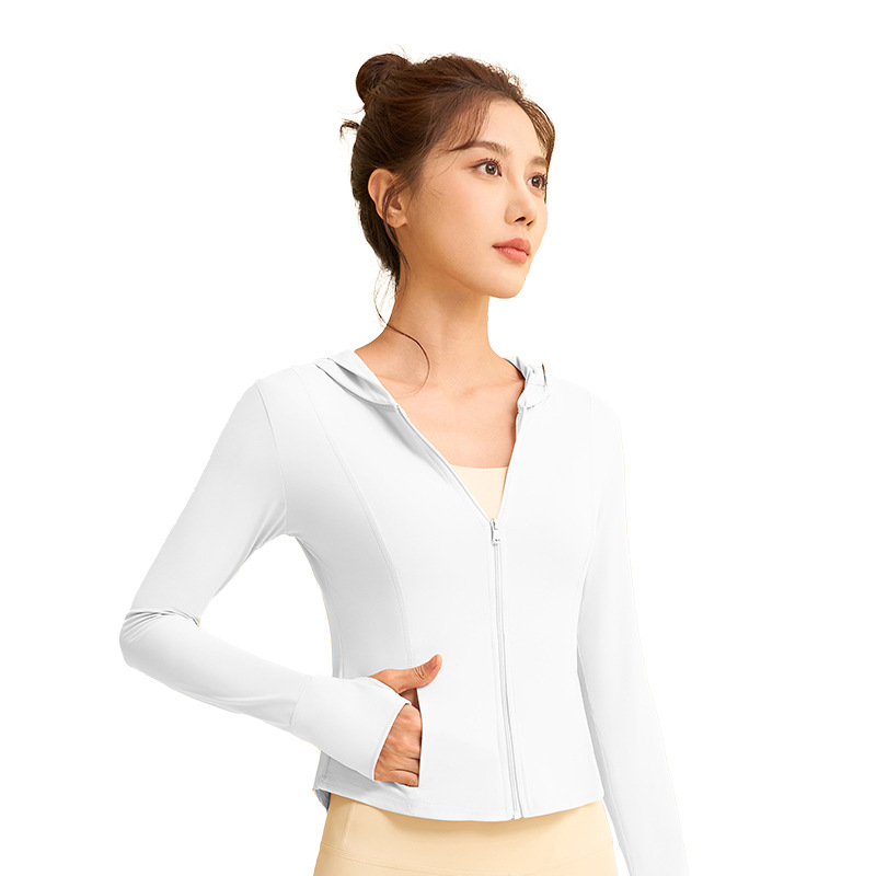 Single-layer nylon hooded coat - in-use view