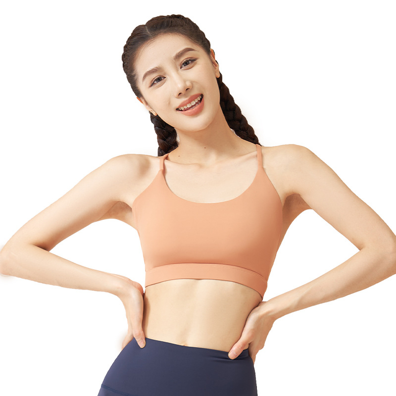 Polyamide neck-wrap back-supporting bra - in-use view