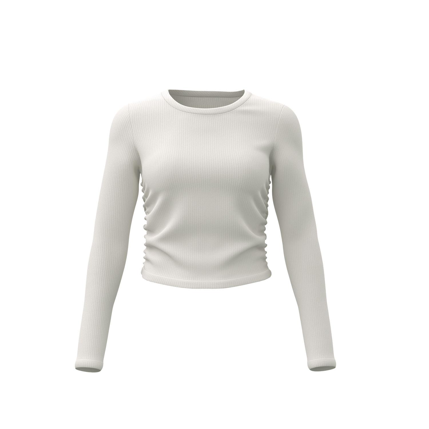Striped long-sleeved shirt - in-use view