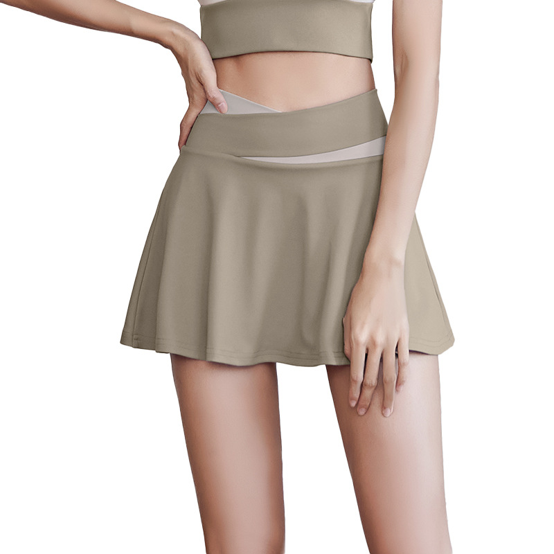 Peach-colored multi-color short skirt - in-use view