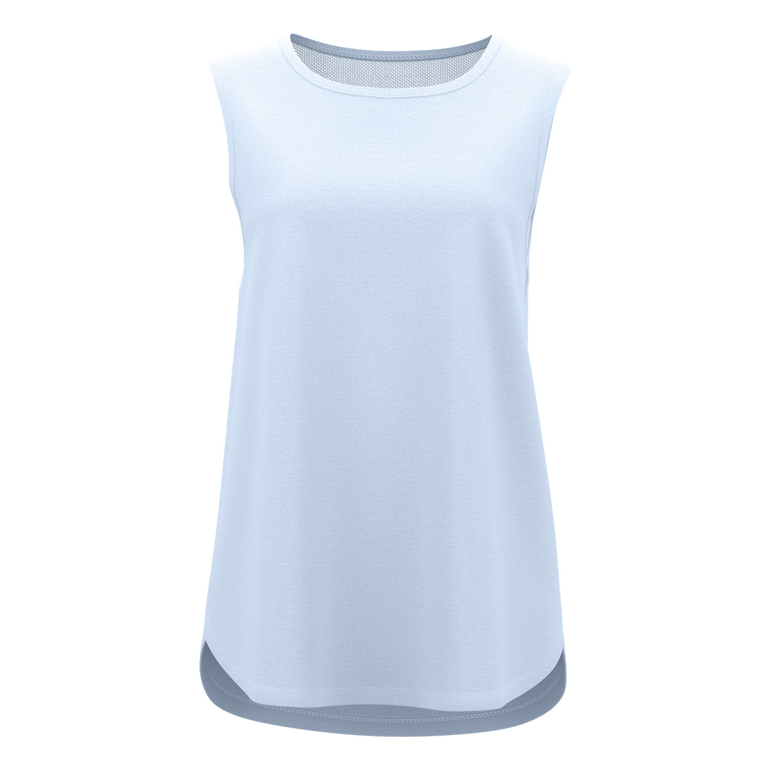 Loose netting patchwork tank top - in-use view