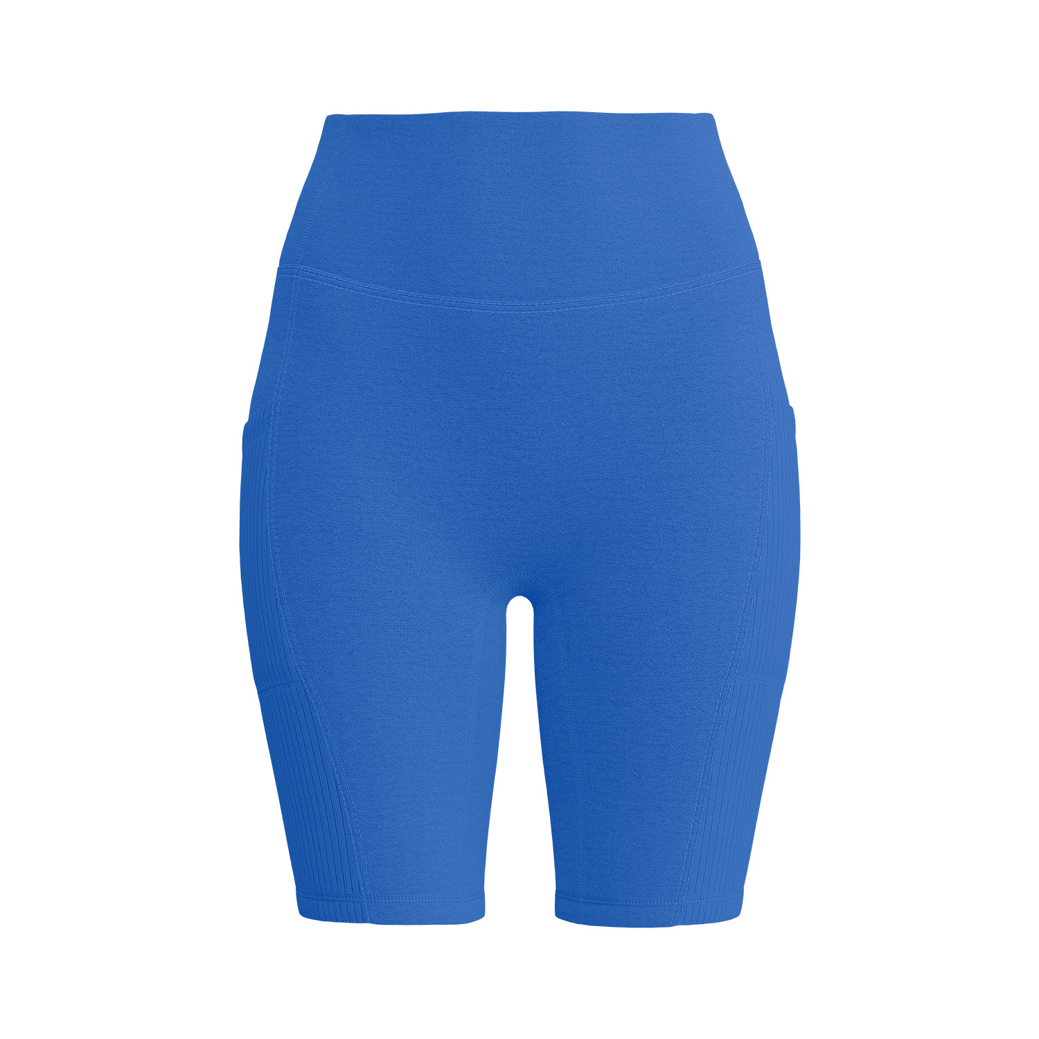 Peach-striped pocket shorts - in-use view