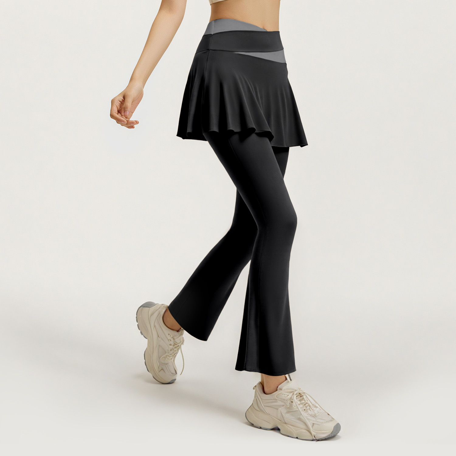 Patterned striped culottes - side view