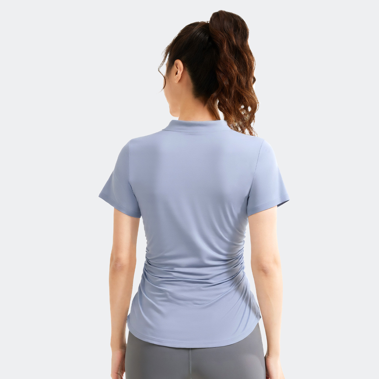 Peach-style Chinese-style short-sleeved shirt - detail view