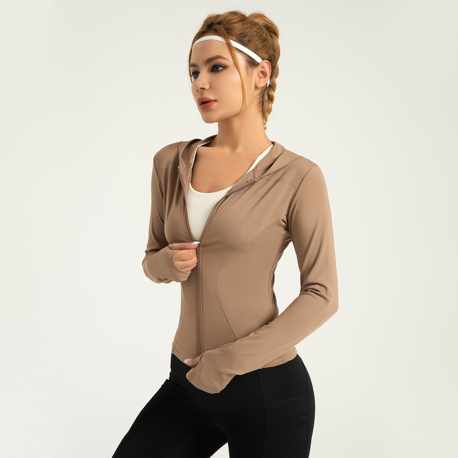 Peach Yoga Hooded Jacket - side view