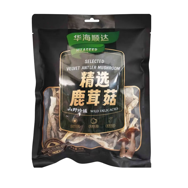 华海顺达 精选鹿茸菇80g 菌菇煲汤火锅蘑菇食材料炒菜送礼