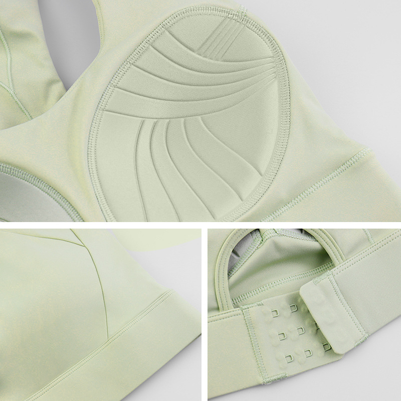 Integrated sports bra for women, suitable for high-intensity shock-absorbing running, gathers the body, is professionally designed for rope skipping, has a beautiful back strap and chest pad, can be worn externally. - texture close-up