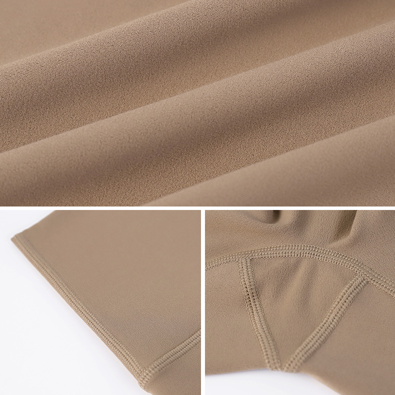 LAHN unisex stretch yoga pants - five-pant style, sheer and highly elastic, suitable for wearing externally, helps flatten the abdomen and firm the buttocks, making the figure look slimmer. Yoga mid-length pants. - texture close-up