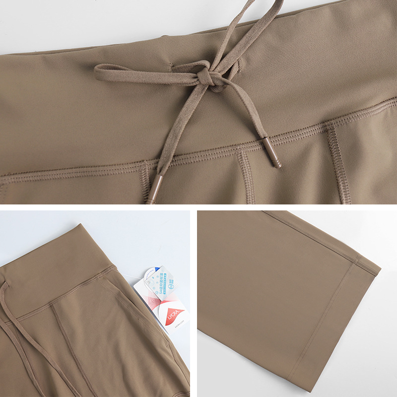 LAHN LULU Wide-leg Pants for Women with High Waist, Slimming and Drapey Effect, Casual Side Pockets, Loose Yoga Pants - detail view