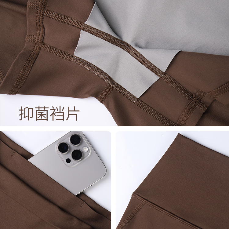 LAHN yoga pants - summer lightweight women's high-waisted figure-hugging tight-fitting outerwear with antibacterial technology, mid-length, no-panties required, long pants - texture close-up