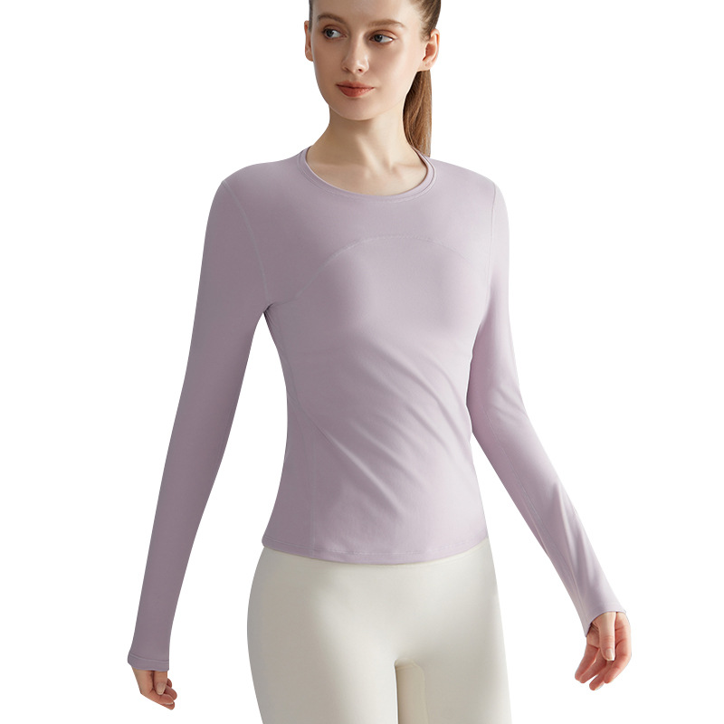 LAHN Summer Sports Long-Sleeved Women's Tight-Fitting Slimming Quick-Drying Breathable Thin Sleeveless Cotton Gym Yoga Top - in-use view