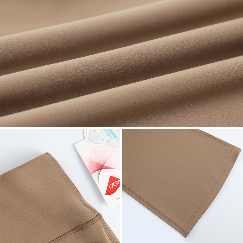 Vimann yoga pants wide-leg pants for exercise, peach color, high-waisted, with built-in buttocks-raising function, no embarrassing seams, suitable for petite women, wide-leg pants for women - texture close-up