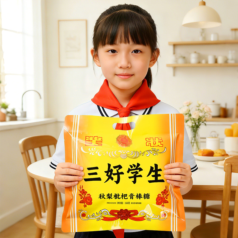 励志奖状秋梨膏棒棒糖水果味硬糖儿童学生奖励休闲解馋小零食礼物
