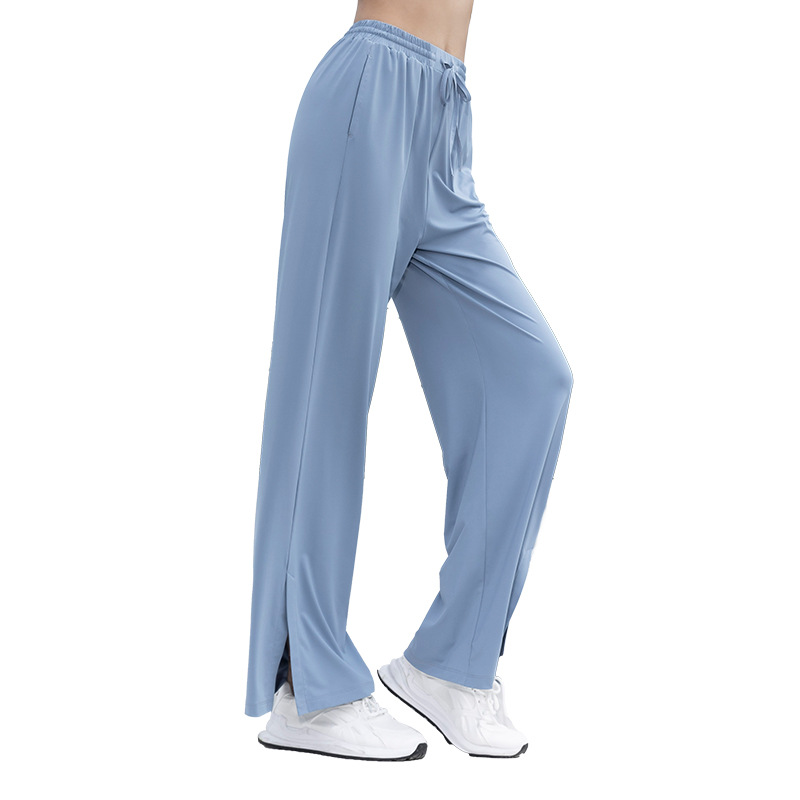 Polyamide sun-protective wide-leg pants - in-use view