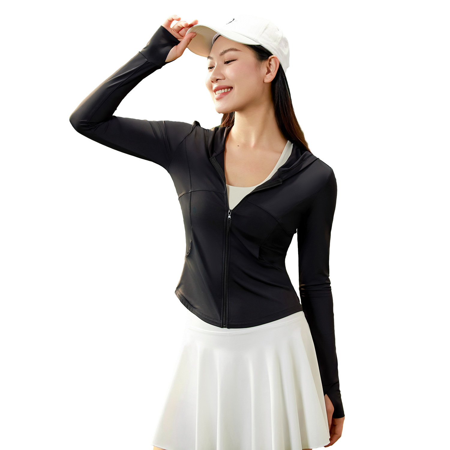 Single-sided nylon curved jacket - in-use view