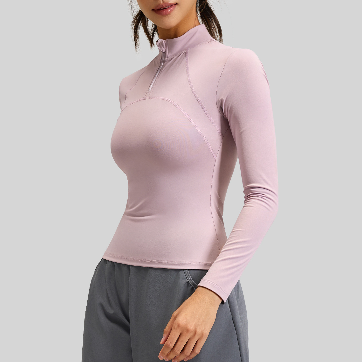 Half-zip long-sleeved shirt - detail view
