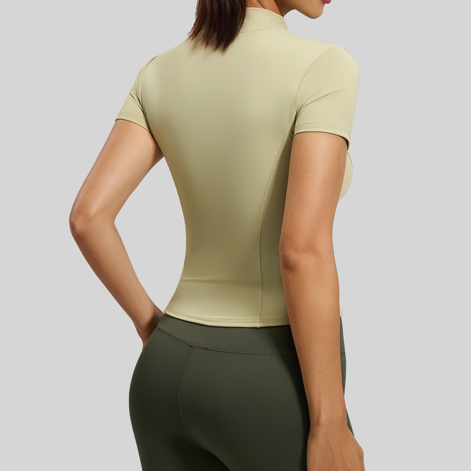 Peach Yoga Short-Sleeved Jacket - detail view