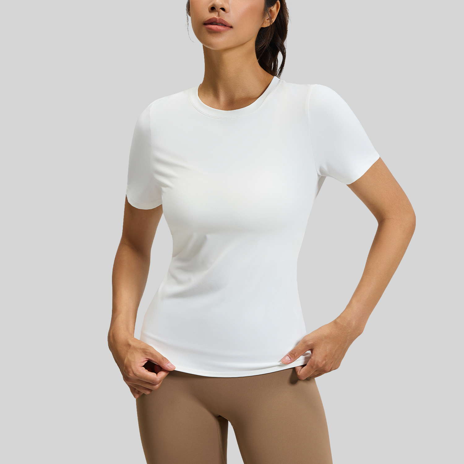 Cross-shaped open-weave loose short-sleeved shirt - texture close-up