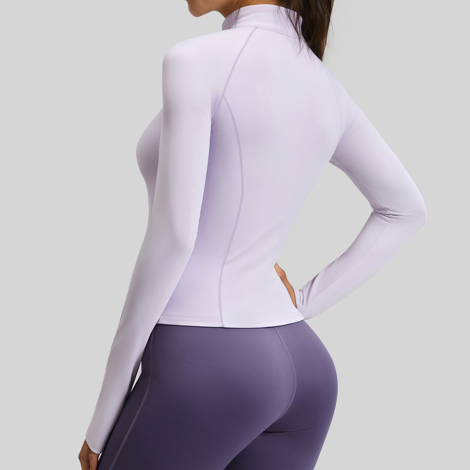 Peach-colored pocket coat - detail view